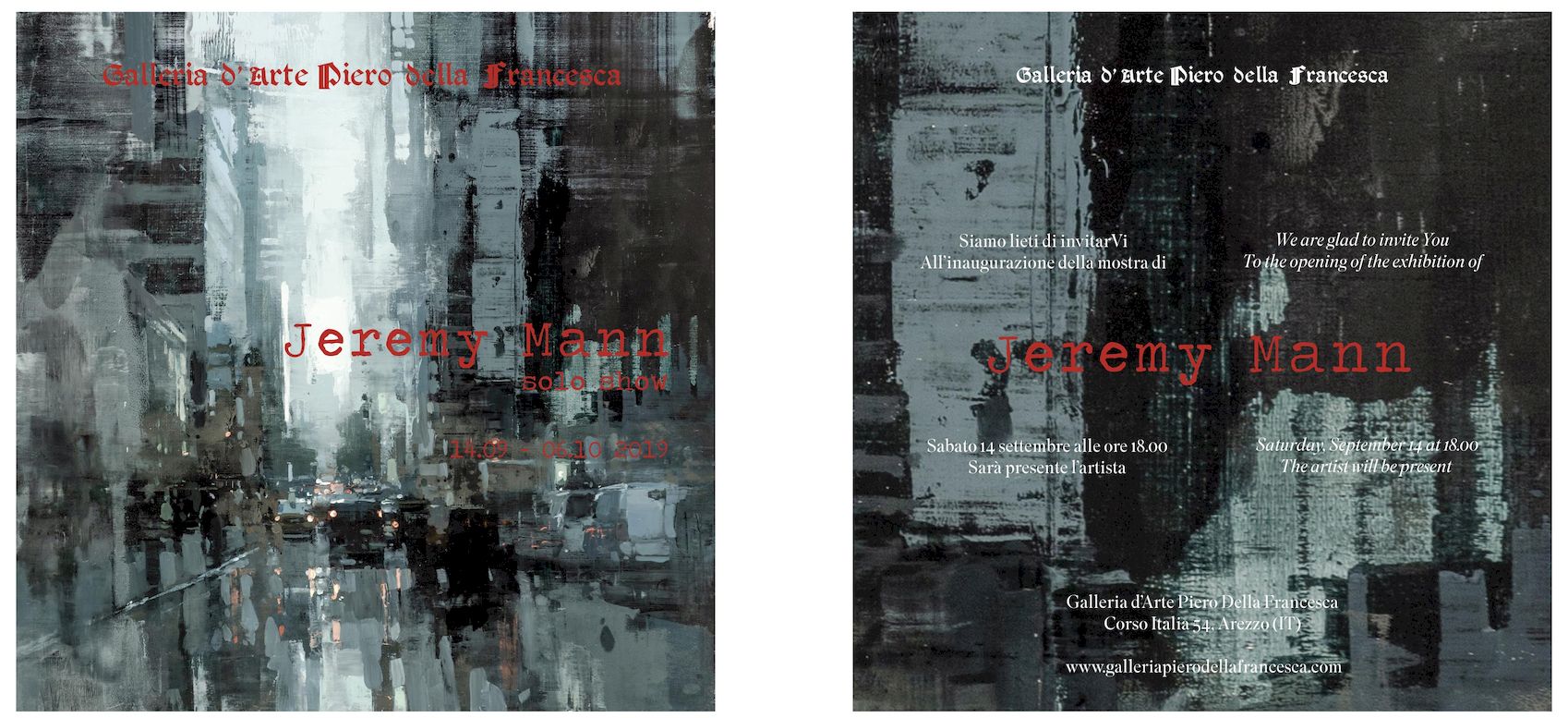 Jeremy Mann Solo Show Invitation Card ABOUT ART ON LINE